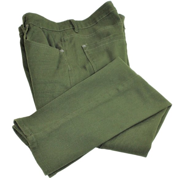 Copper Rivet Dark Olive Green Destroyed Denim Straight Style Jeans Size … - Picture 3 of 9